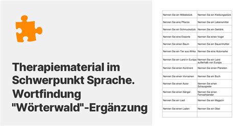 Wortfindung Wörterwald Ergänzung Therapiematerial Sprache madoo net