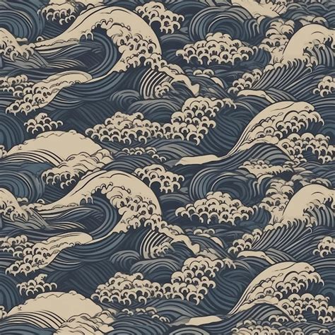 Motivos De Ondas Tradicionais Japonesas Design De Textura De Fundo