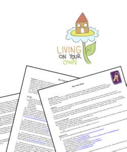 Living On Your Own Activity Free Printable Activity