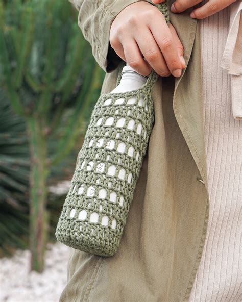 Crochet Water Bottle Totes Crochet Water Bottle Holder Crochet