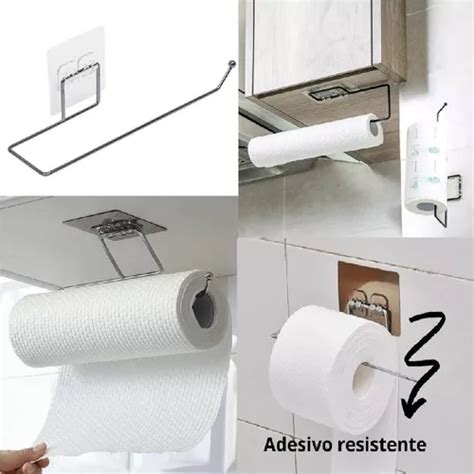 Suporte Porta Papel Toalha Aluminio Filme Adesivo Parede Mercadolivre