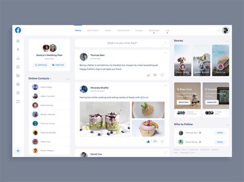 Facebook Redesign Concept By Mujtaba Jaffari On Dribbble