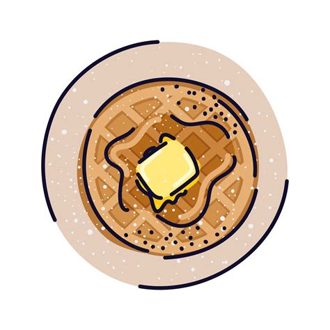 Round Waffle Illustration Vector Art At Vecteezy