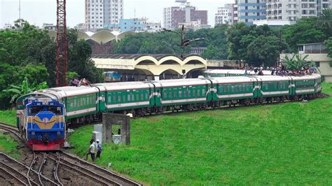 Sundarban Express Train Leaving Dhaka With Modern EMD 6605 GT42ACL Loco