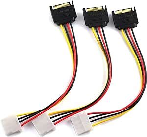 Sdtc Tech Pcs Sata Male To Pin Molex Female Power Adapter Cable