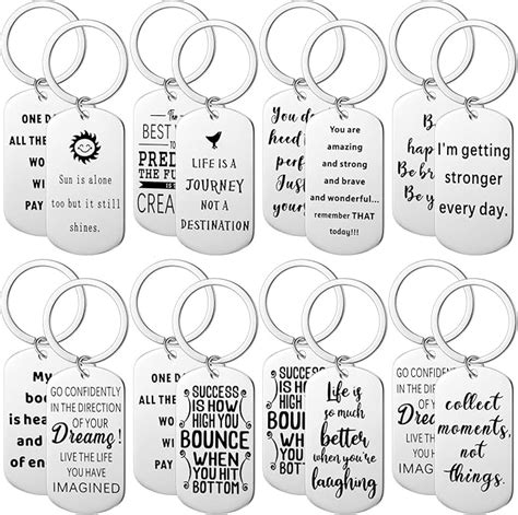 Yinkin Pcs Motivational Keychains Bulk Thank You Keychains With