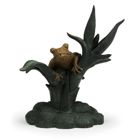 August Grove® Elan Resin Frog On Reed Spitter Fountain And Reviews Wayfair