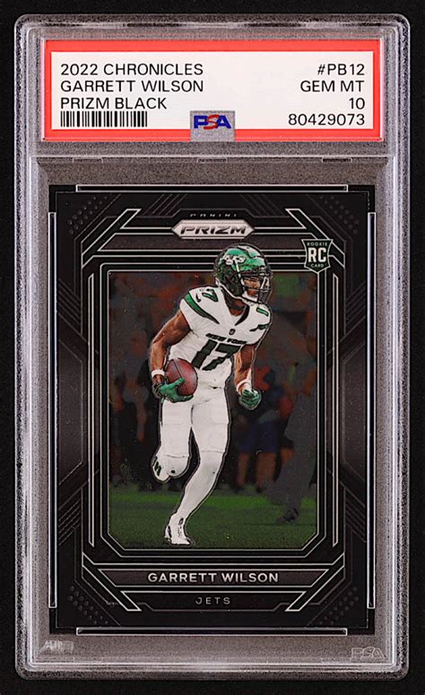 Garrett Wilson 2022 Chronicles PB 12 Prizm Black Price Guide Sports