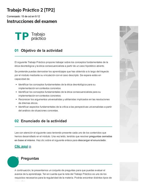 Examen Trabajo Práctico 2 TP2 Etica y Deontología Profesional