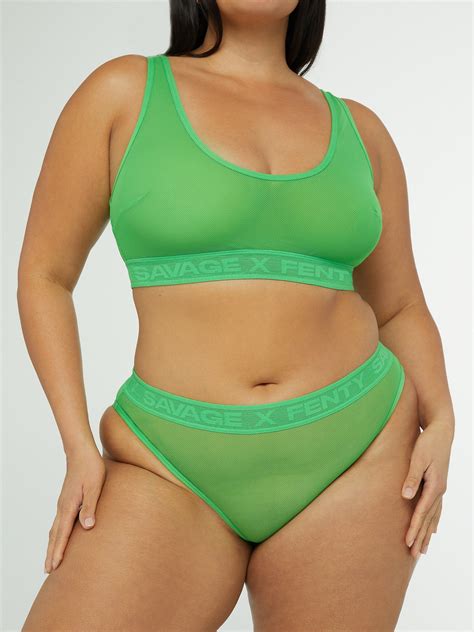 Nothin But Net High Leg Bikini In Green Savage X Fenty Uk United Kingdom