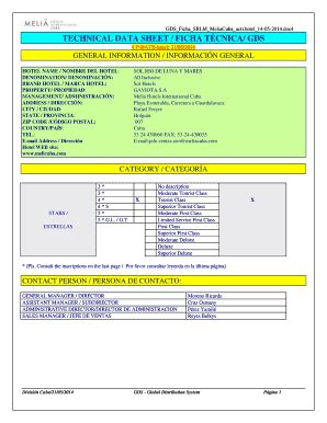 Fillable Online Technical Data Sheet Ficha T Cnica Gaviota Fax