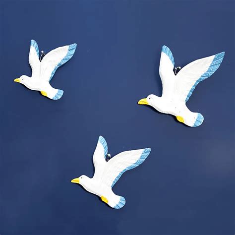 3pcsset Resin Seabirds Wall Sticker Creative Bar Pendant Nautical