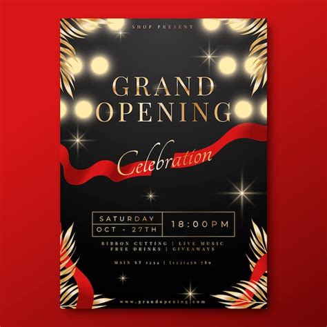 Premium Vector Gradient Grand Opening Poster Design Template