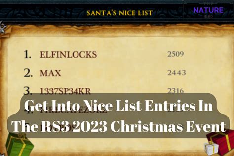 Get Into Nice List Entries In The RS3: 2023 Christmas Event - The Nature Hero