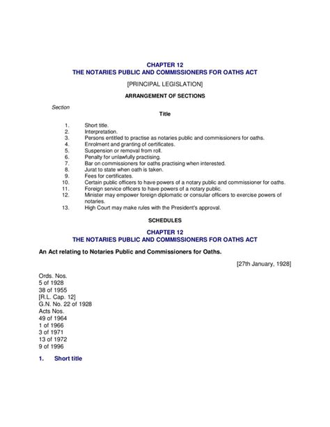 The Notaries Public And Commissioners For Oaths Act