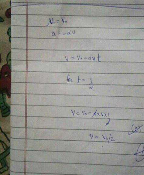 A Particle Moves With A Non Zero Initial Velocity V And Retardation Kv