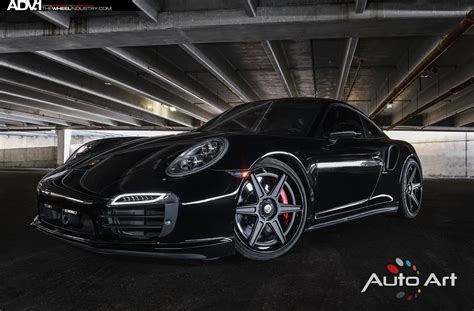 Sinister Black Porsche 911 Turbo Sporting Matte Black ADV6 Rims — CARiD ...