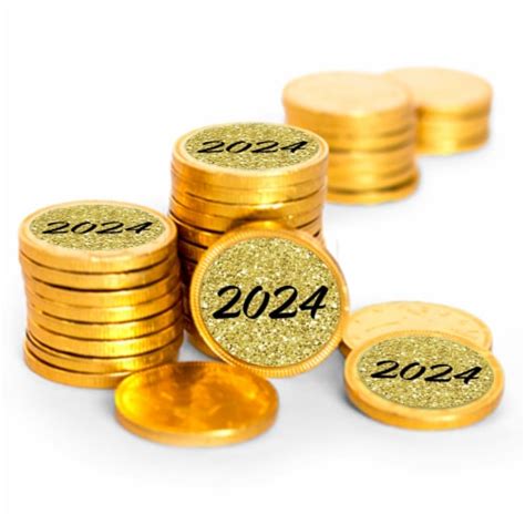 New Years Eve 2024 Candy Party Favors Chocolate Coins With Gold Foil