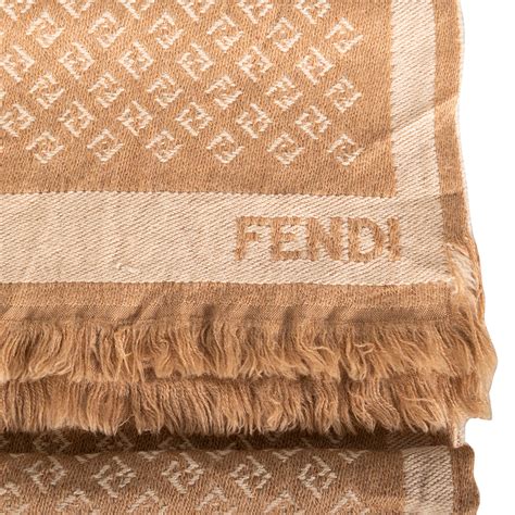 Fendi Ff Monogram Brown Wool Scarf My Luxury Bargain South Africa