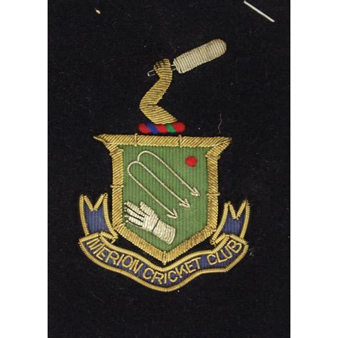 "Merion Cricket Club Bullion Blazer Crest on Felt"