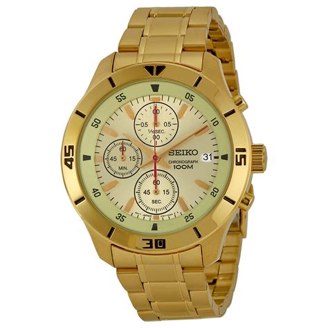 Seiko Chronograph Champagne Dial Gold Tone Men S Watch Sks404 Chronograph Seiko Watches