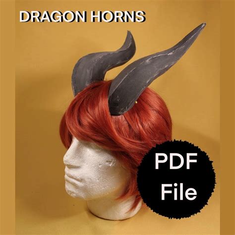 Diy Dragon Horns Pdf Digital File Larping Fantasy Cosplay Etsy