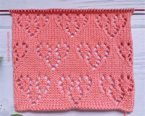 Free Knitting Patterns Lace Heart Stitch Knitting Pattern