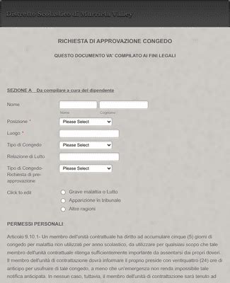 Modulo Di Richiesta Ed Approvazione Congedo Template Modulo Jotform