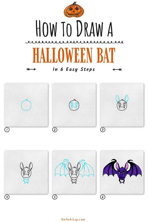 Halloween Bat Drawing - Easy Drawing Tutorial for any Beginner ...