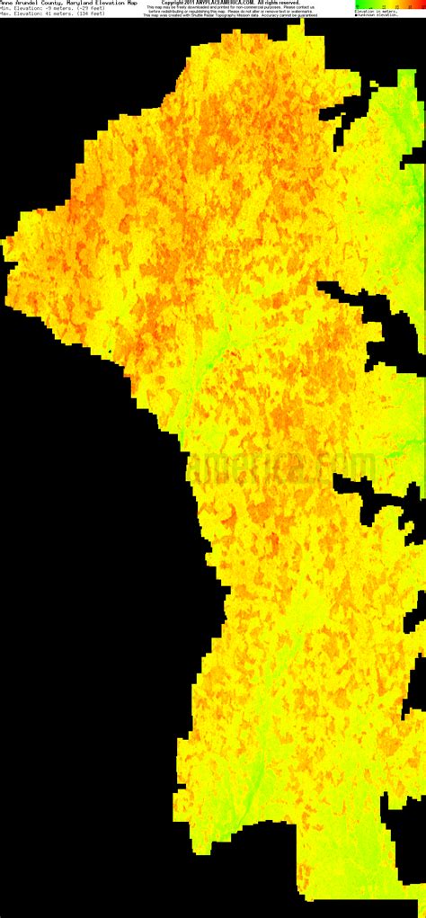 Maryland Elevation Map