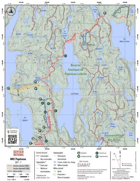 SNQ | Carte Outaouais 7 Map by Rando Quebec | Avenza Maps