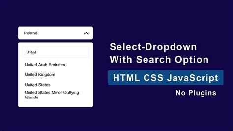 How To Create Custom Select Dropdown With Search Option Using Vanilla