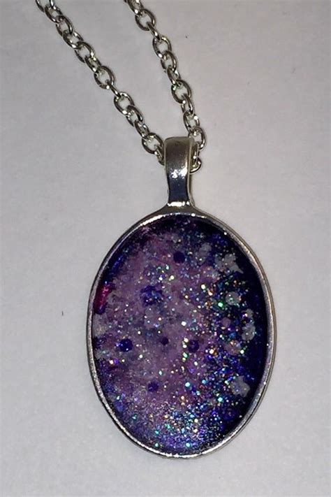 Galaxy Nebula Pendant Necklace Oval Galaxy Necklace Nebula