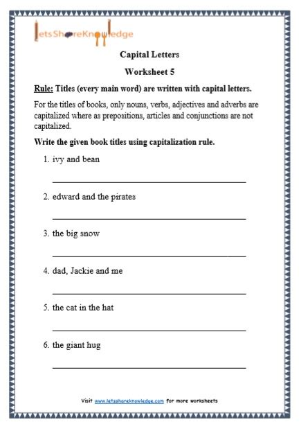 Capital Letters Worksheets First Grade Capital Letters Worksheet St