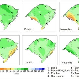 Mapas Mensais Da Normal Climatol Gica De Precipita O No Rio Grande Do