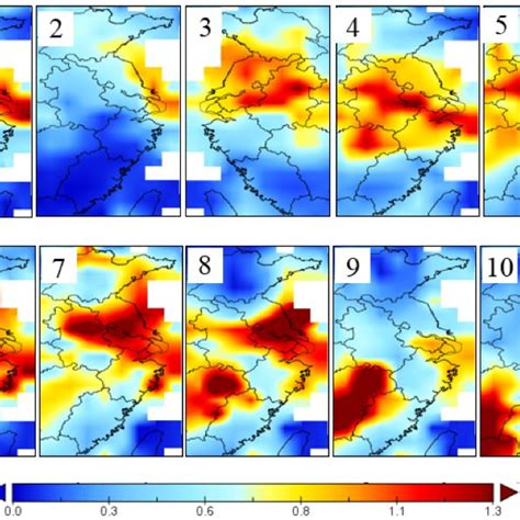 Aerosol Optical Depth Aod At 550 Nm From Modis Over The Yrd Region At