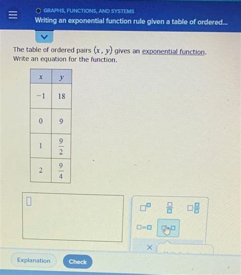 Solved The Table Of Ordered Pairs X Y Gives An Exponential Chegg