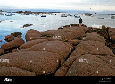 Pink Granite Coast Brittany France Stock Photo Alamy