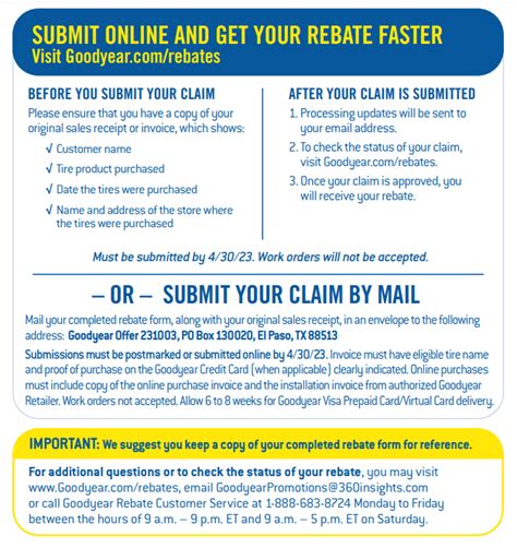 Goodyear Mail In Rebate A Comprehensive Guide 2023 Goodyear Rebates