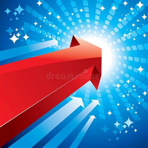 Red Arrow with Blue Background Stock Vector - Illustration of icon ...