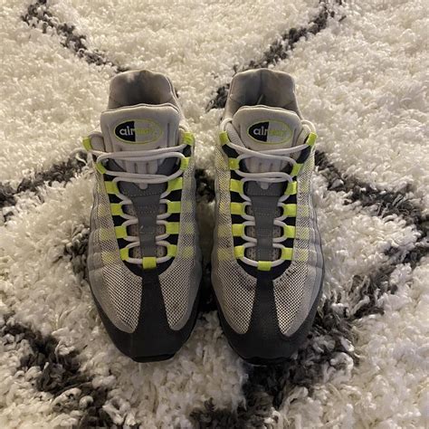 Nike air max 95 neon Grey and neon yellow / green... - Depop