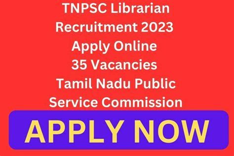 Tnpsc Librarian Recruitment Apply Online Vacancies Tamil Nadu