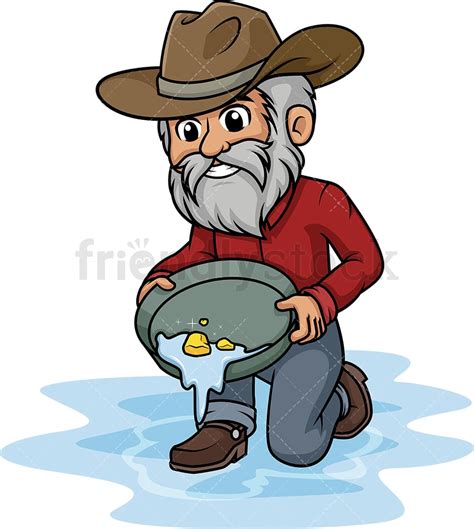 Wild West Gold Digger Cartoon Clipart Vector Friendlystock