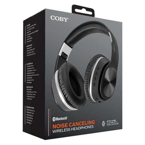 Coby Wireless Noise Cancelling Stereo Headphones Black Home And Office