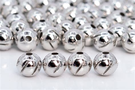 Mm Silver Tone Spacer Beads Round Pcs Bulk Lot Options Etsy