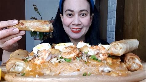 PANSIT PALABOK LUMPIANG GULAY MUKBANG MUKBANG PHILIPPINES YouTube