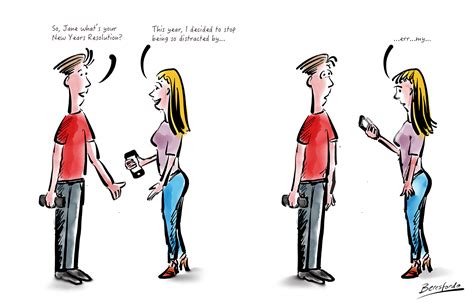 Distraction resolutions - a cartoon from Beresfordo about phones