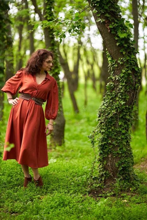 Candid Of A Mature Curly Hair Redhead Woman Stock Image Image Of Female People