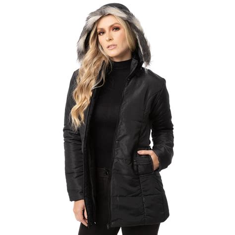 Sobretudo Com Capuz Feminino - Casaco Feminino Jaqueta Sobretudo com Capuz Removível Inverno Frio ...