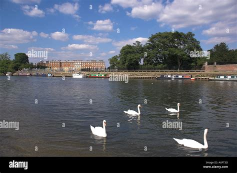 Europe Uk England London Surrey Hampton Court Seen From Across River